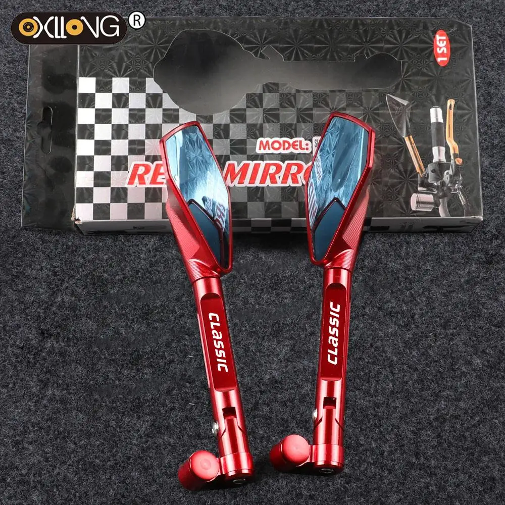 

For DUCATI 848 EVO SCRAMBLER STREET CLASSIC DIAVEL CARBON Handlebar Rear View Mirrors Blue Anti-glare Rearview Side Mirror