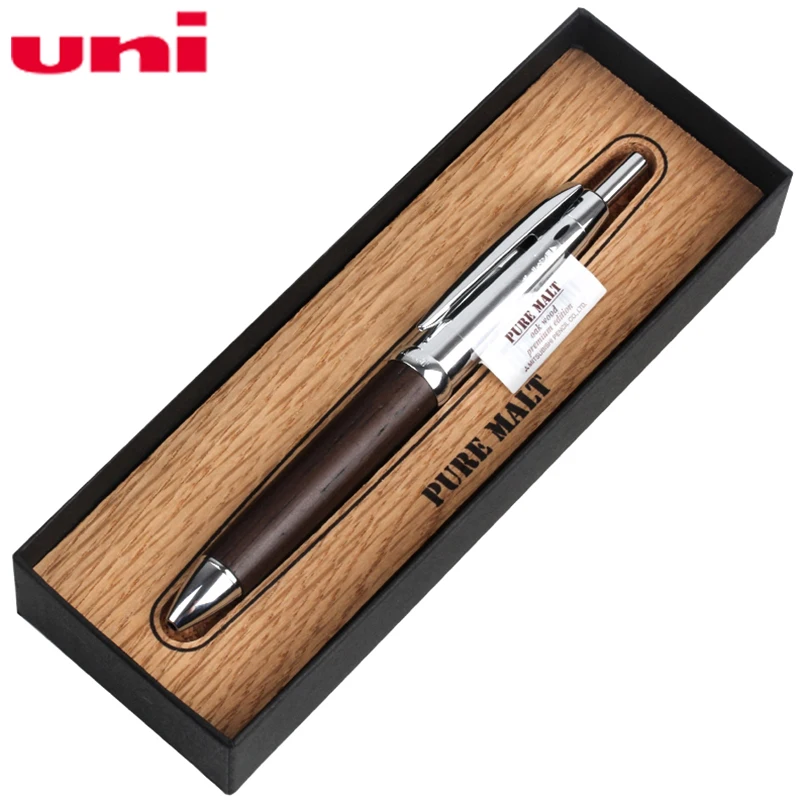 

1Pcs Mitsubishi Uni MSE4-5025 0.7 mm Ballpoint Pens/ top multifunction pen/ oak plated metal composite 4&1 gift pen