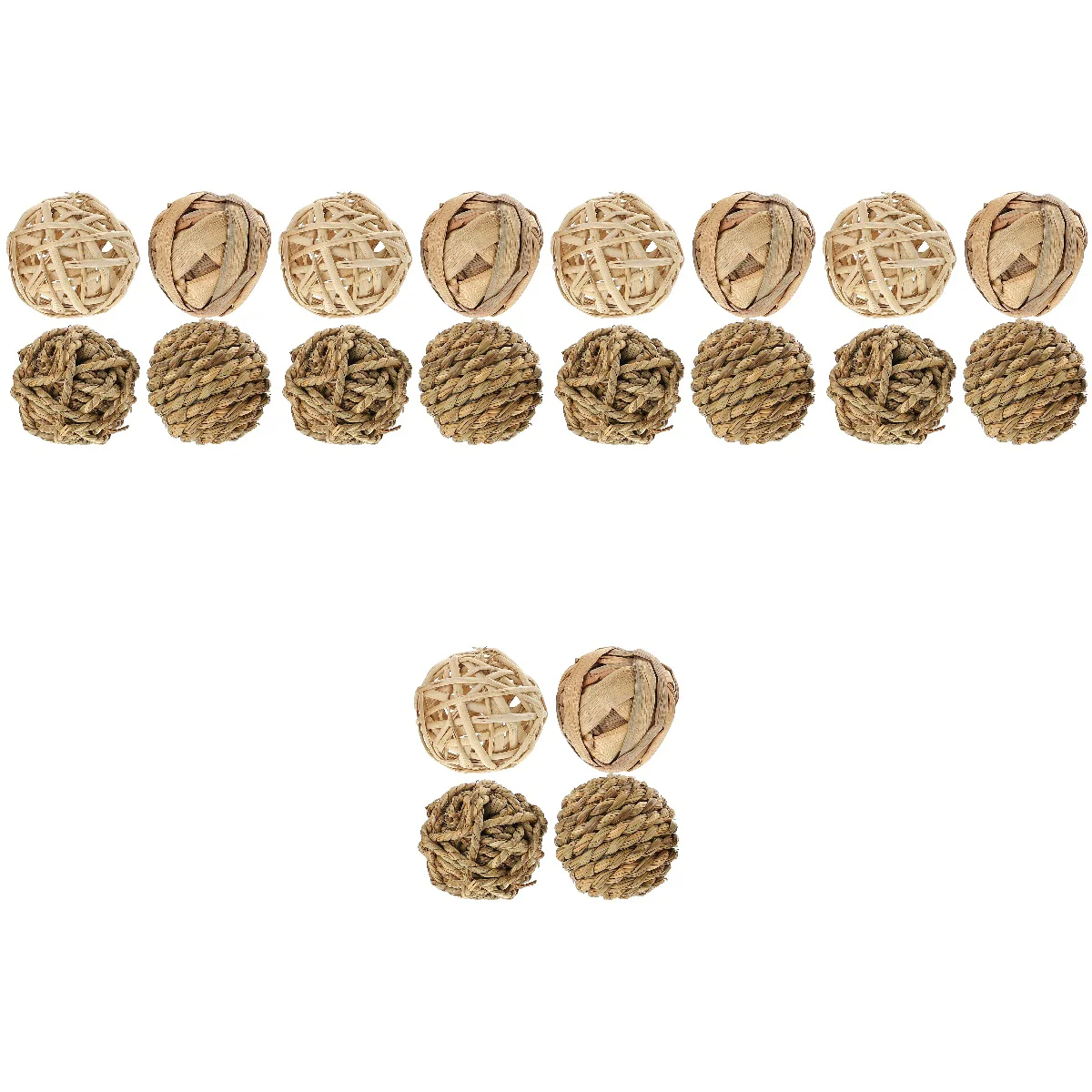 

20 pcs Small Animals Chew Balls Toys Woven Straw Round Balls Toys Pet Molar Toys