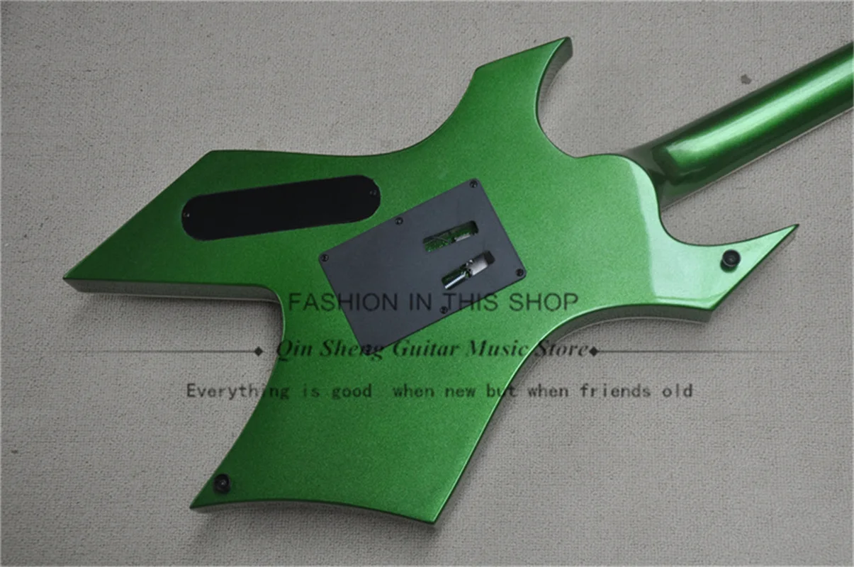 Металлическая зеленая электрическая гитара BC Гитара Гриф клена в корпусе из липы тремоло мост гриф из палисандра с крестовой инкрустацией