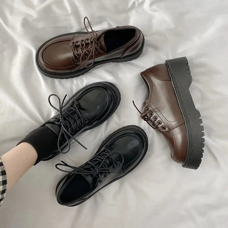 

Women's shoes platforms lolita shoes School Uniform shoes Jk Student Shoes Girls Kawaii Round Toe Platform Mary Janes oxford