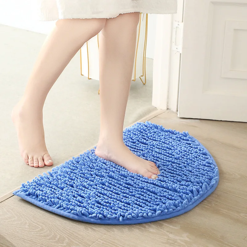 

40X60cm Soft Carpet Slip-resistant Bathing Room Rug Floor Door Mat Dirt Barrier Semi Circle Floor Door Cushion Mat Rug 2022