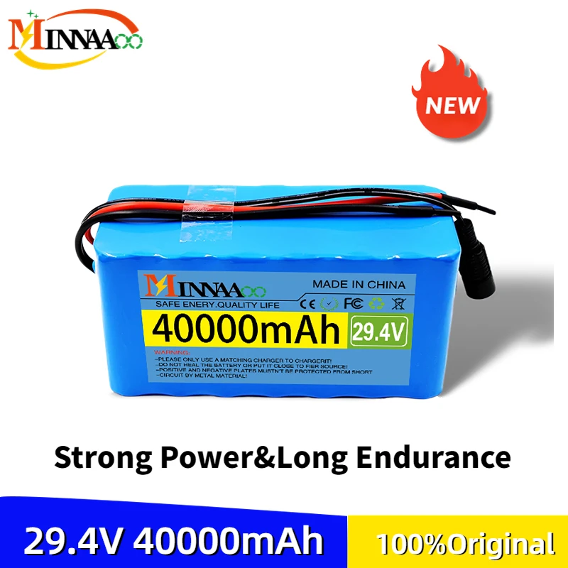 

Minnaaoo 24v 4Ah 18650 battery pack 7s3p with 29.4v 2A charger Electric bicycle lithium battery mobile lithium-ion battery pack