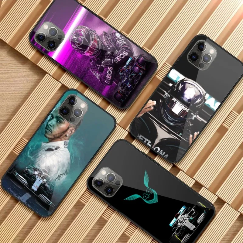 

F1 Льюис Гамильтон 44 чехол для телефона iPhone 14 13 12 11 XS X 8 7 6 Plus Mini Pro Max SE 2022 PC стеклянный чехол Funda Shell