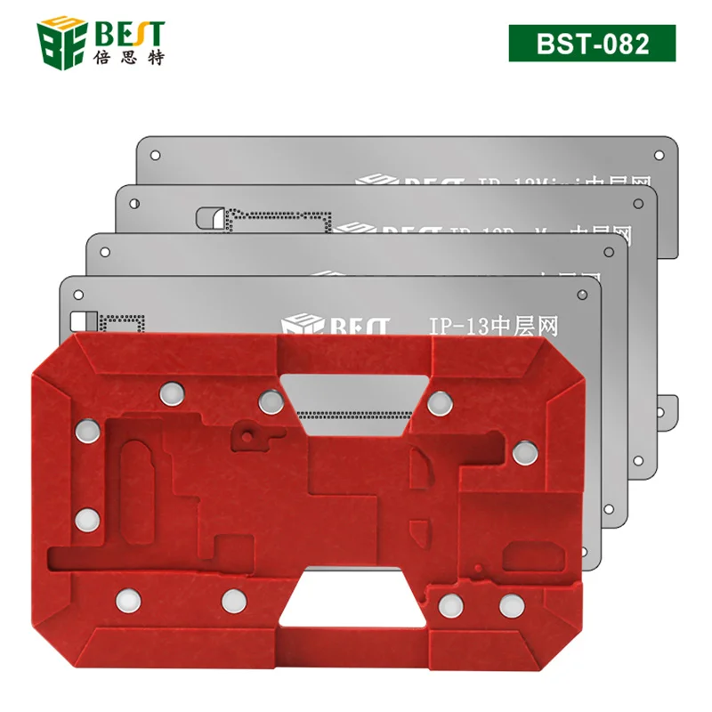 

10 IN 1 BGA Reballing Stencil Planting Tin Platform For iPhone X XS 11 12 Mini 13 Pro Max Motherboard Middle Frame Repair Tools