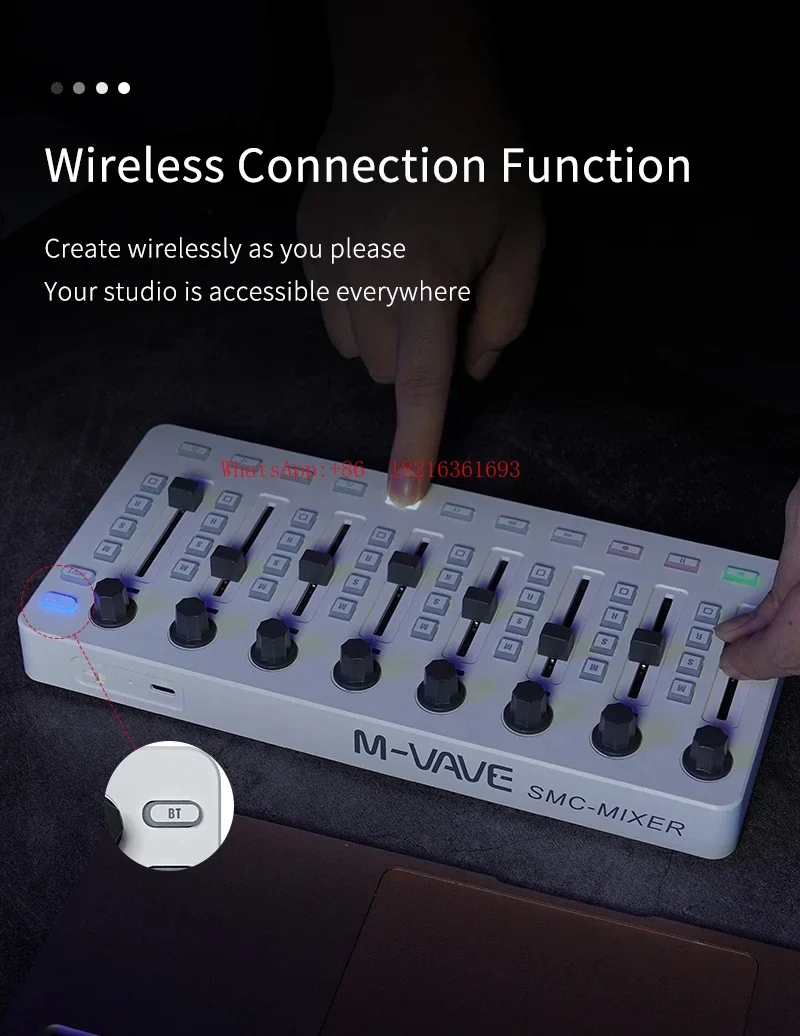 Ограниченное предложение: Беспроводной MIDI-контроллер SMC-Mixer с 43 кнопками, 8 фейдерами, 8 регуляторами, портативный DAW-контроллер для AbletonFL StudioCubase (art.: 3920dbbb3034b) - 3920dbbb3034b