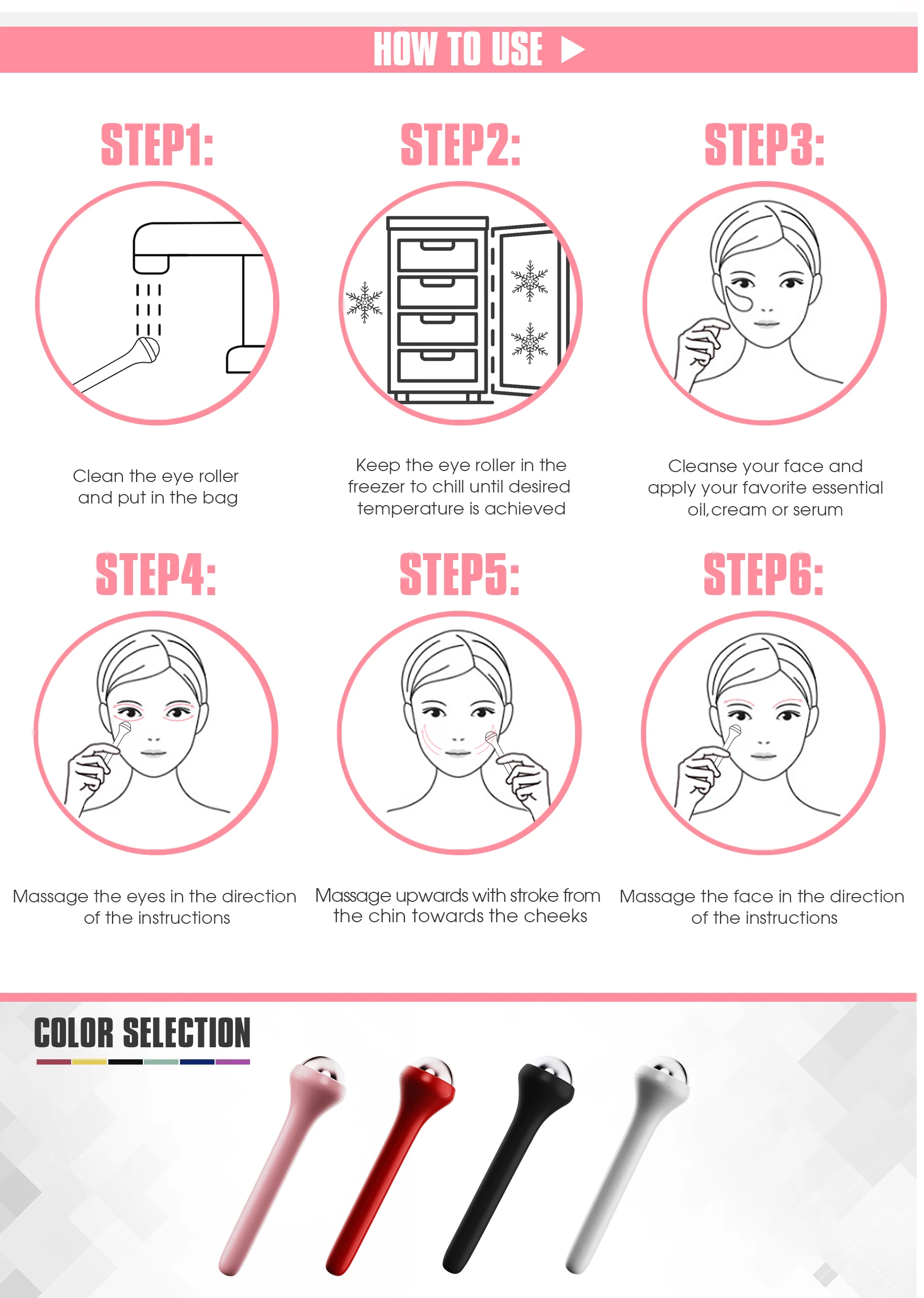 Охлаждающая сыворотка из нержавеющей стали ледяная массажная палочка ролик для