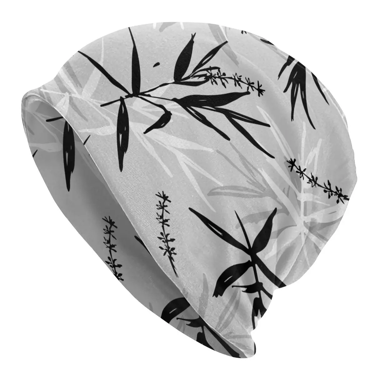 Women Men Beanie Hat Bamboo Leaves And Flower Painting Warm Spring Winter Outdoor Hip-hop Beanie Cap