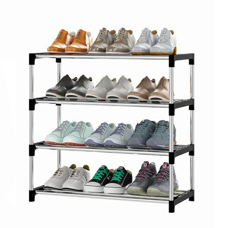 

4-уровневая Штабелируемая небольшая стойка для обуви, легкая стойка для обуви для прихожей, прихожей и чулана