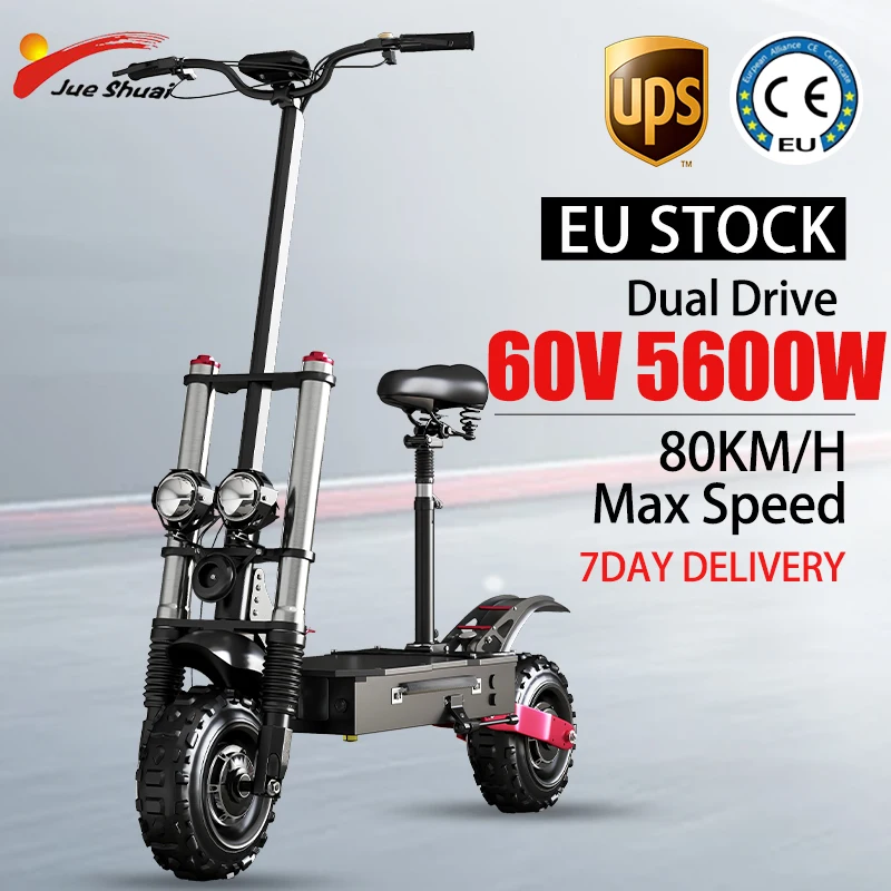 

60V Electric Scooter 5600W Dual Motor for Adults with Seat 80KM/H E Scooter Foldable Scooter Elecric 100KM Range EU USA Stock