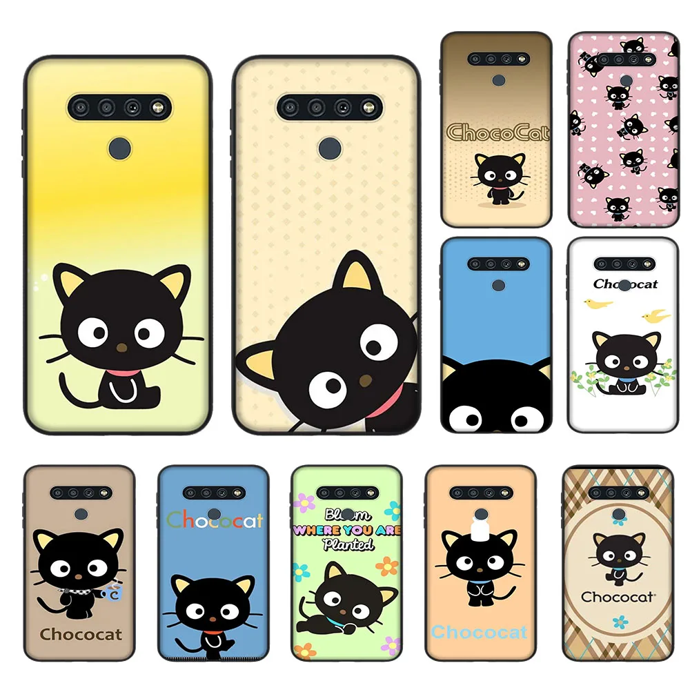 Чехол Chococat для iPhone 14 Plus 13 Mini 12 11 Pro Max черный чехол телефона