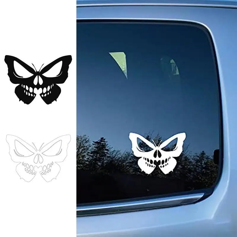 

Универсальная наклейка с черепом и бабочкой, удобная в применении Модифицированная Автомобильная наклейка, практичный инструмент, наклейка с черепом и бабочкой для ноутбука