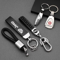 1 pcs car accessories keychain keyring metal key chain ring emblem holder for jeep cherokee commander renegade wrangler patriot