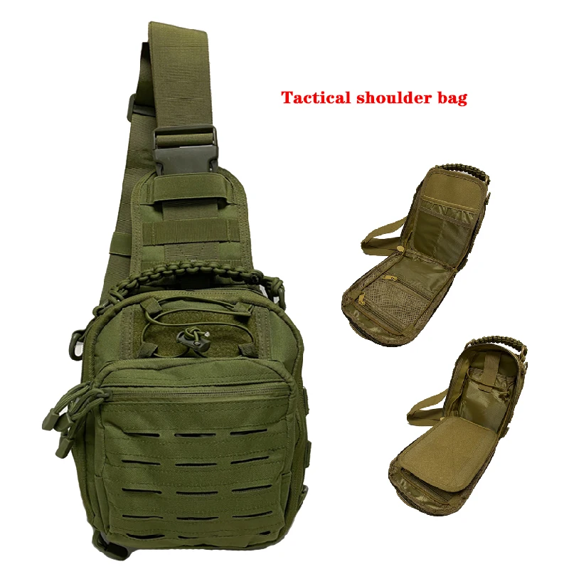 

Military camouflage tactical chest bag outdoor portable cycling single shoulder crossbody bag sports laser punching handbag