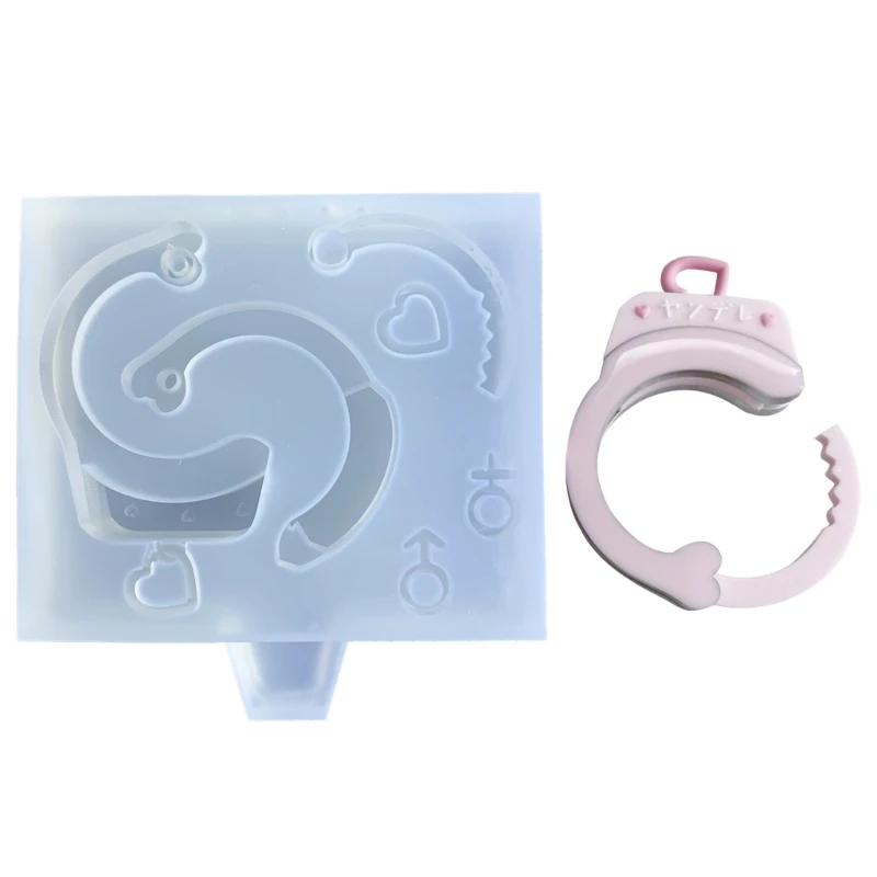 

Love Heart Handcuff Ornaments Resin Casting Silicone Mold Woman Keychain Decorative Necklace Pendant Mold for DIY Crafts