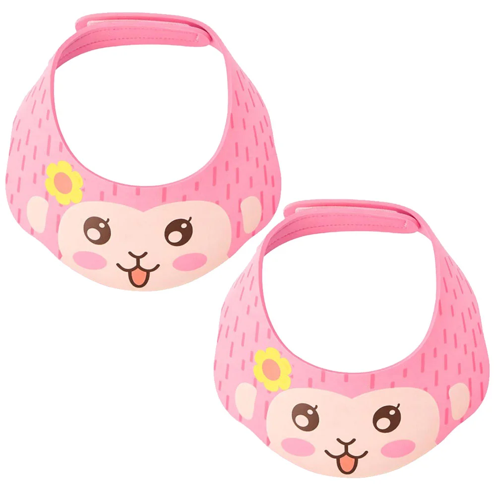 

2Pcs Kids Waterproof Baby Hair Washing Ear Protective Bath Hat Shampoo Headwear Pink Products Goods