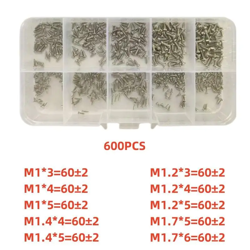 

Мини саморезы из стали 600/1200 шт.