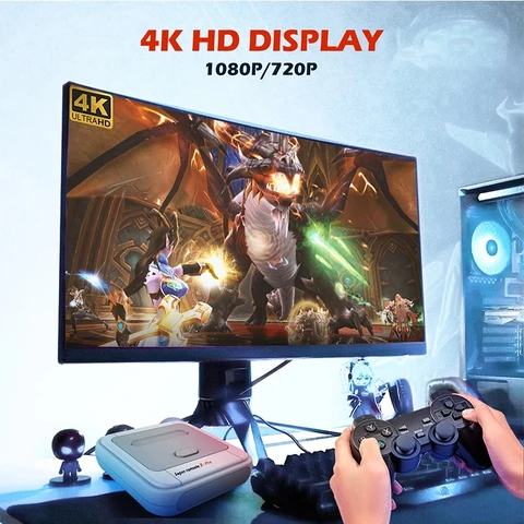 Ретро WiFi Супер консоль X Pro 4K HD ТВ видео игровые консоли для PS1/PSP/N64/DC с 62000 + играми с 2,4G беспроводными контроллерами