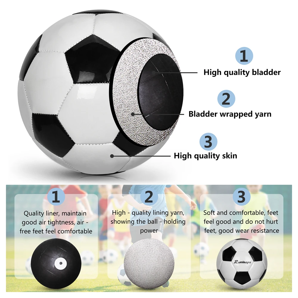Indoor Kids/Adults Soccer Small Football Safe Toy for Children Practice Baby Hand Grasp Black White Ball Toddler Game Soft PVC |