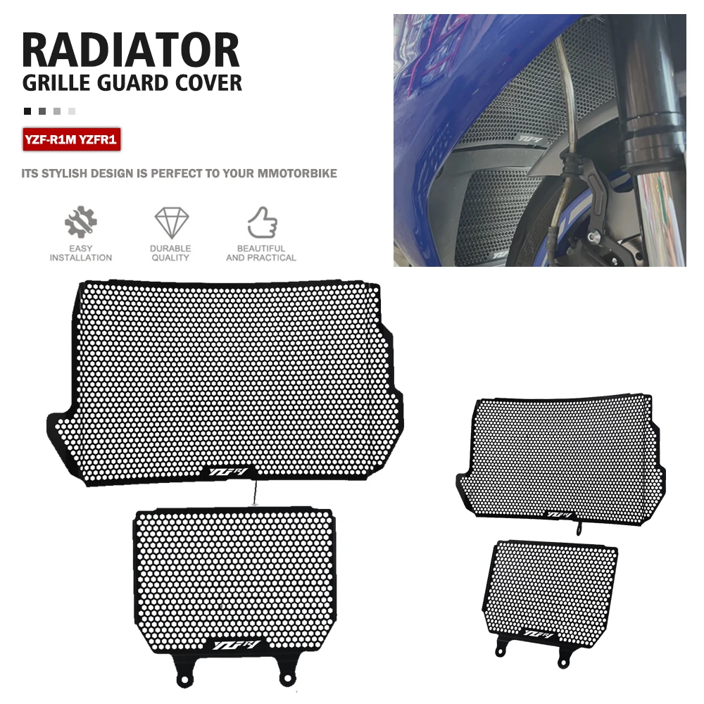 

Motorcycle Radiator Guard Protection Cover Oil & Water Cooler Grill Protector For YAMAHA YZF-R1M YZFR1 2015-2020 2021 2022 2023