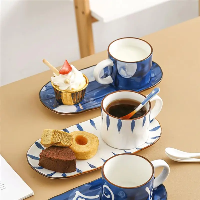 

1 Set Afternoon Tea Cup Coffee Cup and Saucer Ceramic Milk Cup Ceramic Dessert Dish with Spoon