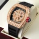 Luxury Diamond Men's Watch Fashion Automatic Mechanical Watches Male Hollow Steampunk Luminous Clock Silicone Strap reloj hombre Other Image