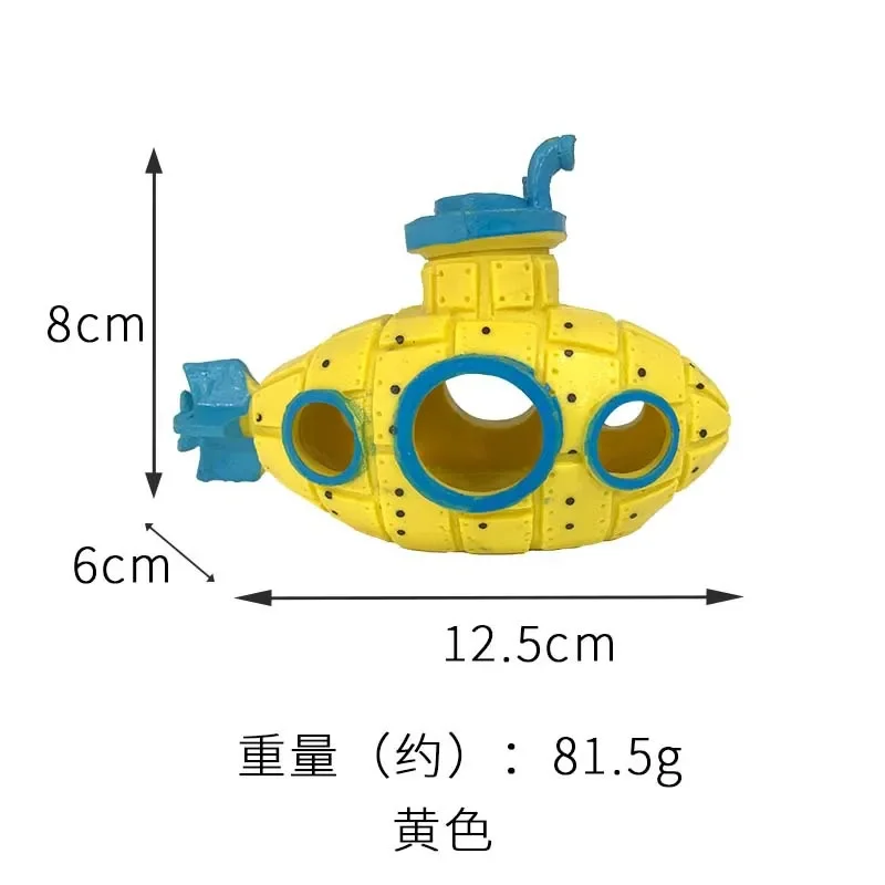 Полимерная подводная лодка украшения полые рыбы креветки укрытие пещера Фотофон
