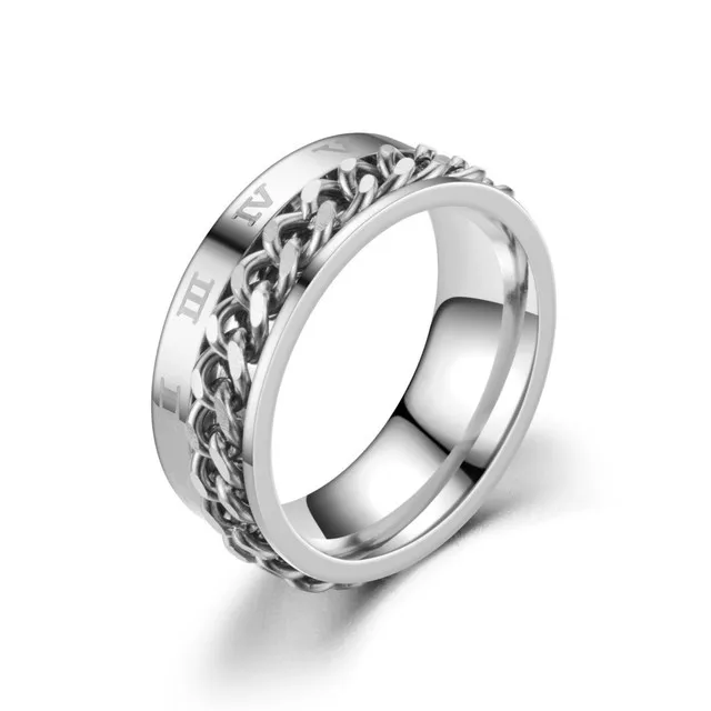 

Rotate Rotating Anxiety Fidget rings Titanium Stainless Steel Chain Spinner Finger Ring For Men Blue Gold Black Punk Rock Gift