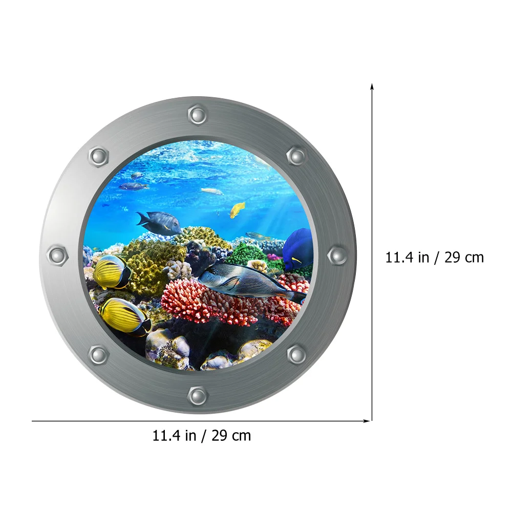 

2 Pcs Sea Life Stickers Kindergarten Ocean Wall Window World Decor Decal Pvc Cartoon Child Kids