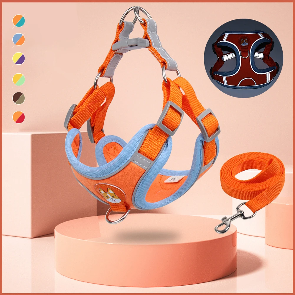 

Светоотражающий 1,5 м Воздухопроницаемый нейлоновый Защитный Сетчатый нагрудный ремень ошейник для различных собак французского бульдога ...