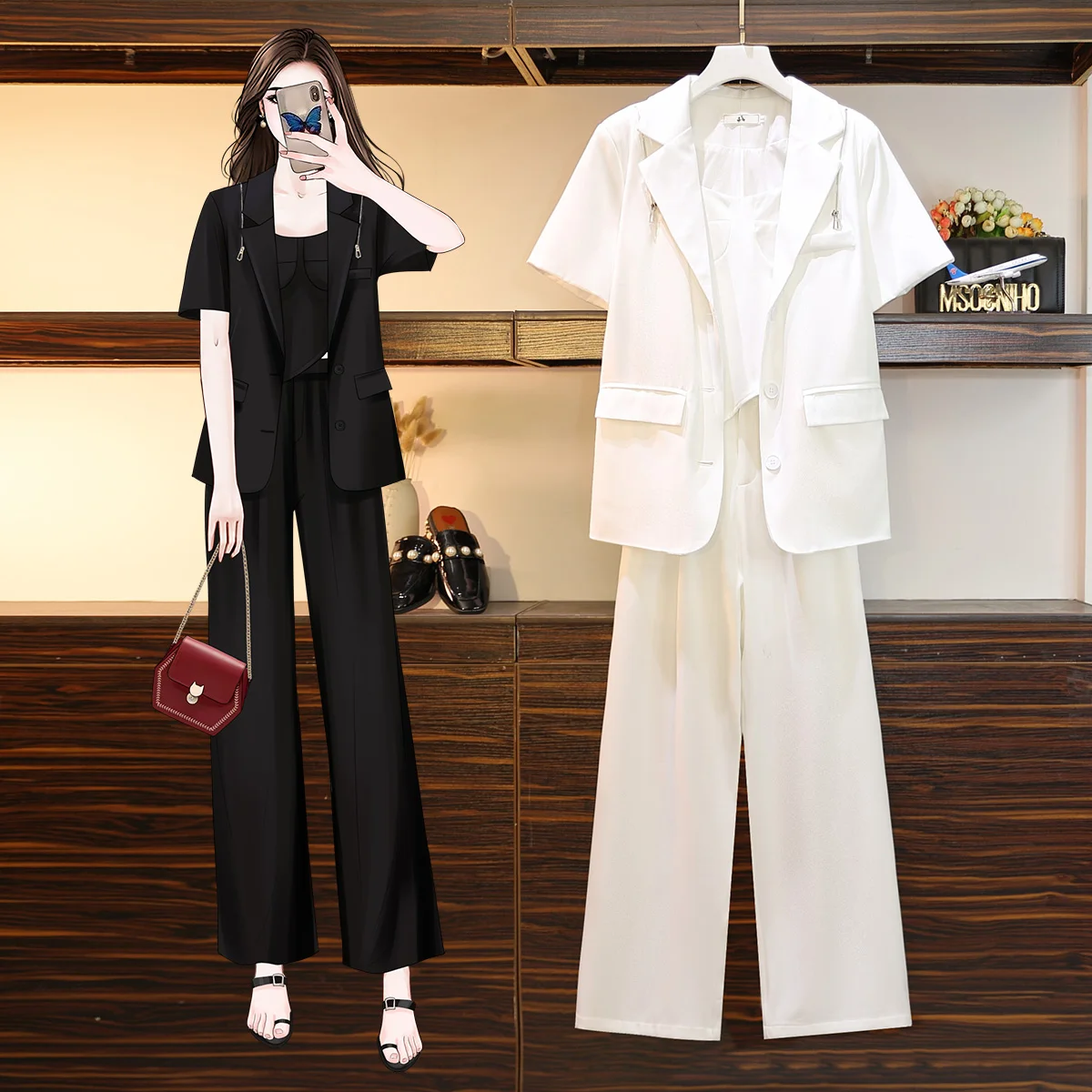 2022 Women's Clothing Fashion Casual Pants Suit The New Korean Professional Suit Three-piece Women Elegant Set