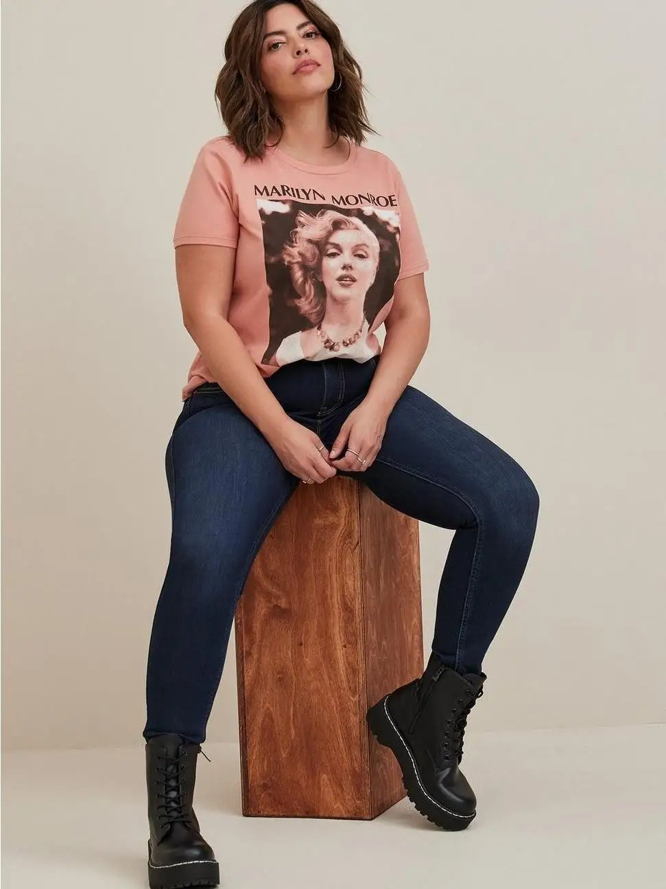 Плюс размер Богиня Монро с круглым вырезом Удобная хлопковая футболка короткими