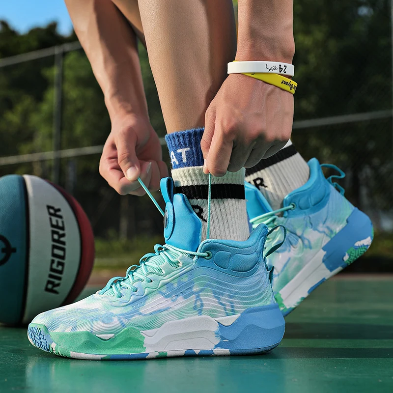 Hot Sale Fashion Luminous Basketball Shoes for Men Women Platform Bounce Basketball Sneakers Teenthager Non-slip Sports Shoes