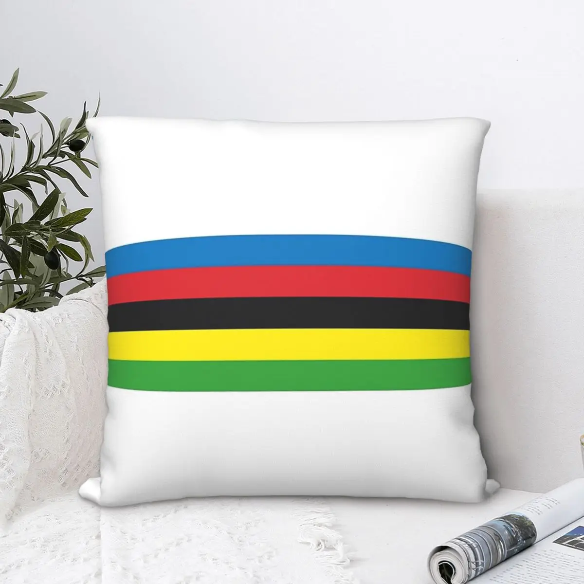 World Champ Throw Pillow Case Bicycle Backpack Cushions Covers DIY Printed Breathable Sofa Decor
