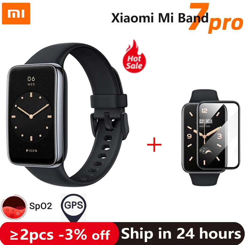 Умный Браслет Xiaomi Mi Band 7 PRO водонепроницаемый фитнес-трекер с AMOLED экраном функцией