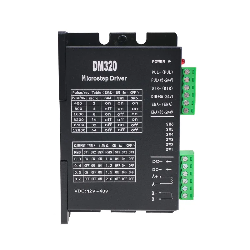 

Драйвер шагового двигателя DM320 2H320, 12800, микрошаговый двигатель, бесщеточный корпус двигателя постоянного тока для 28, 35, 42 шаговых двигателей