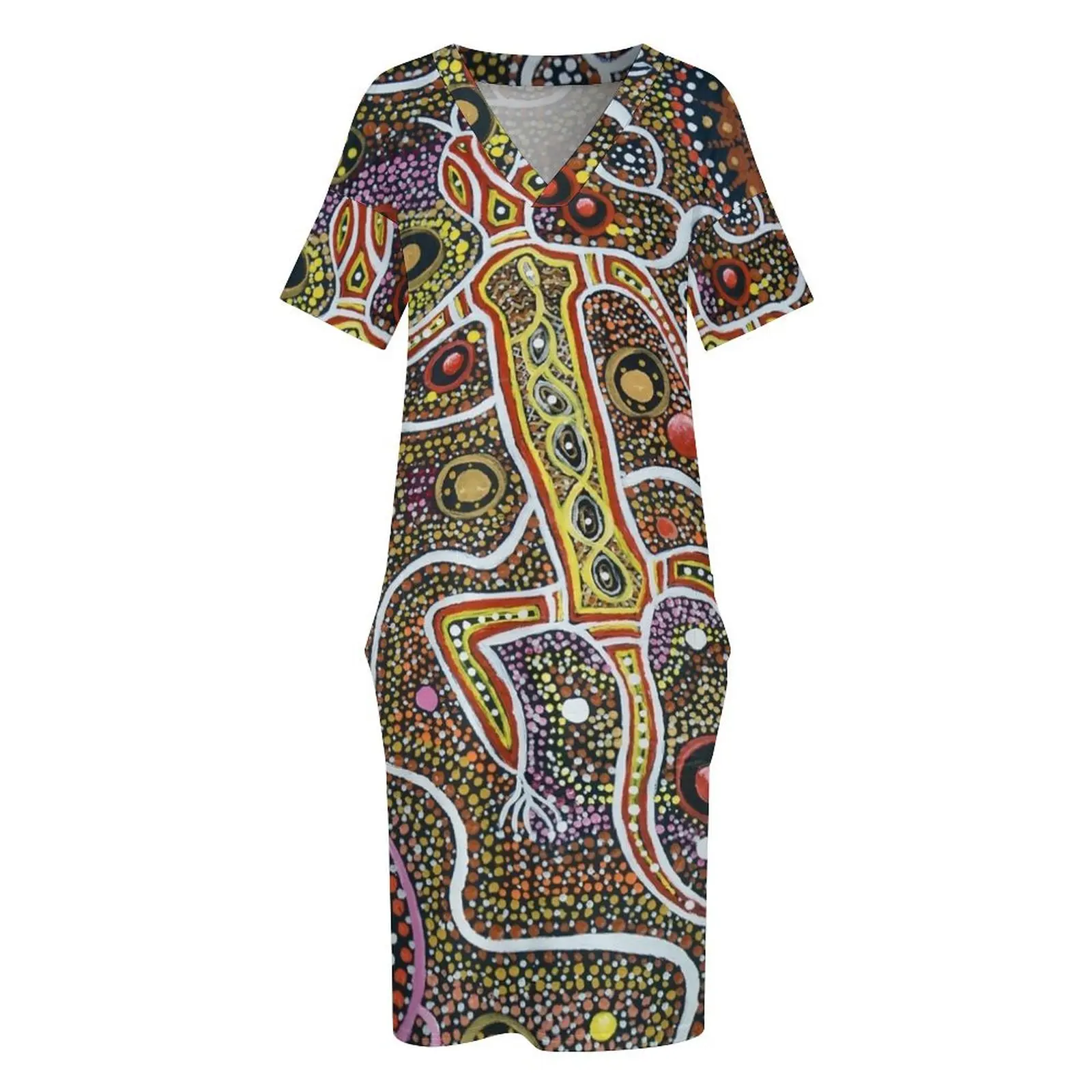 Свободное платье с карманами Oola the Lizard летнее женское 2024 элегантное вечернее для