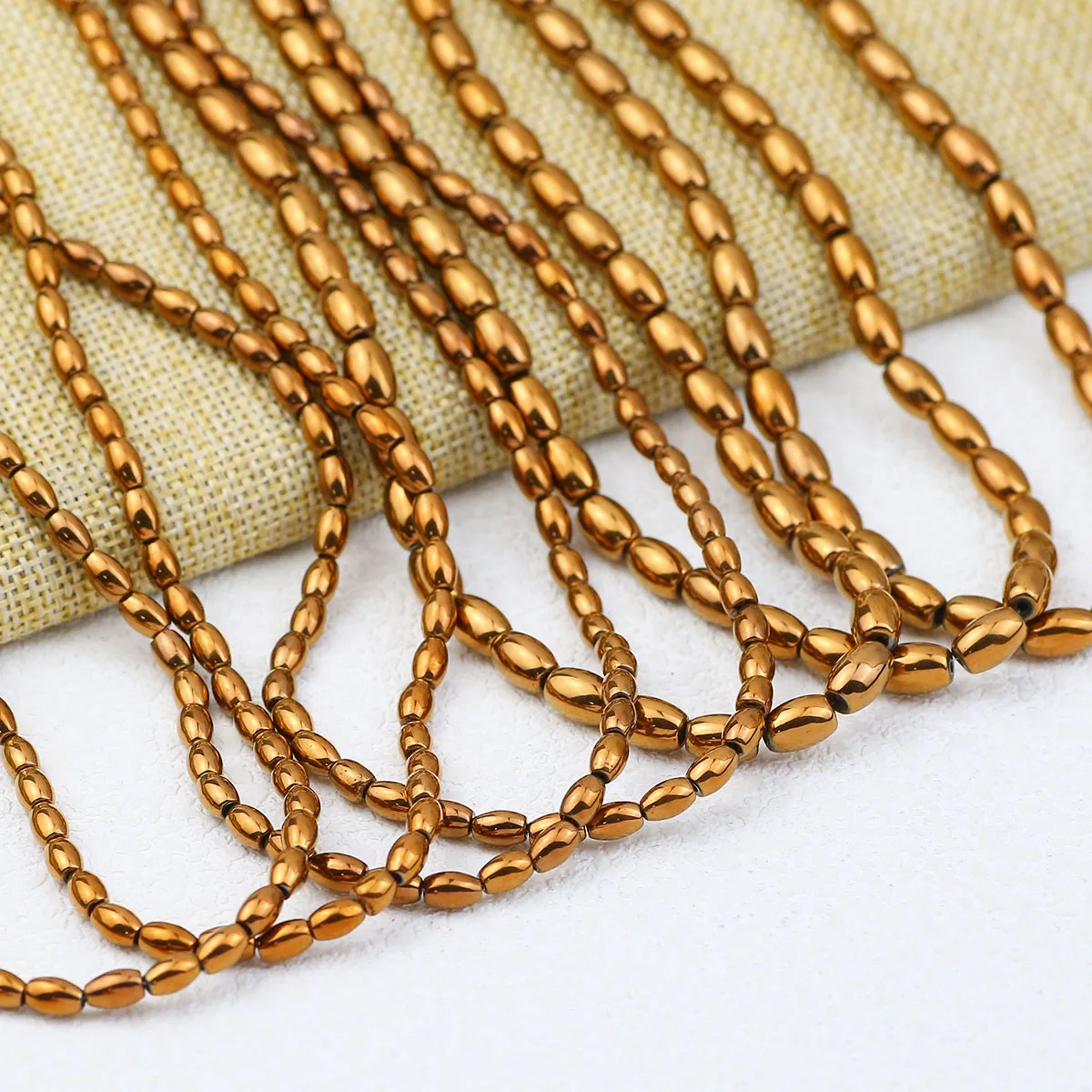 Зерна Форма Покрытие Медь Цвет Гематит Натуральный Камень Проставки Свободные