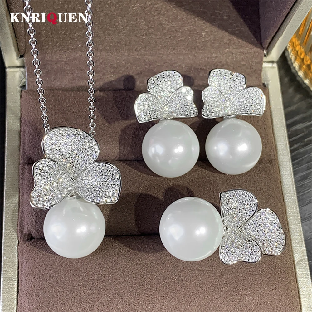 

Комплект из колье и серёг, из серебра 100% пробы, с жемчугом 14 мм