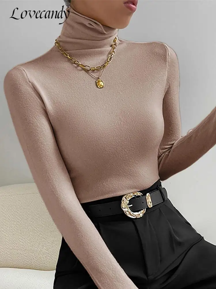 

Basic Solid Turtleneck Women Pullover Sweaters Autumn Long Sleeve Knitted Jumper Tops 2022 Casual Soft Warm Ladies Slim Knitwear