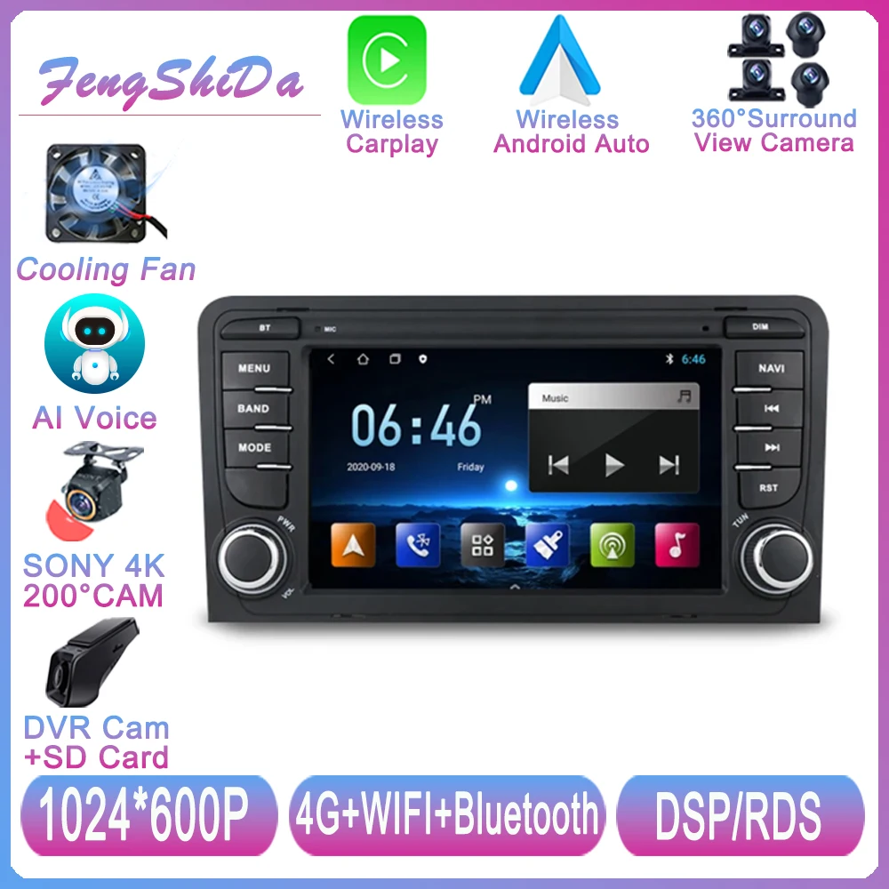 

7" Car Radio Android For Audi A3 8P S3 RS3 Sportback GPS Multimedia Screen Dash Navigation Stereo Head Unit Video Player WiFi