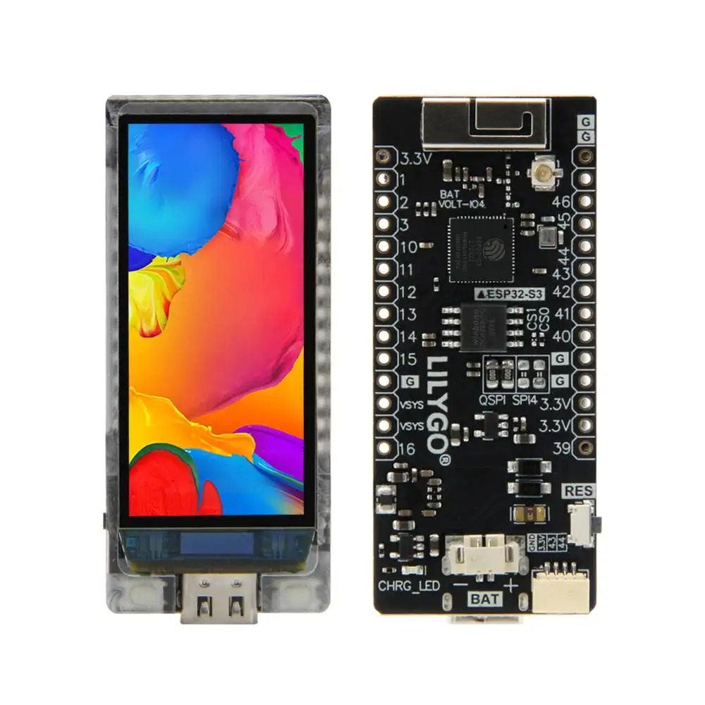 

T-Display-S3 AMOLED ESP32-S3 1.9 inch RM67162 Display Development Board OLED WIFI Bluetooth 5.0 Wireless Module