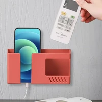 421pcs punch free mobile phone holder wall mount stand remote control organizer storage box charging bedside container rack