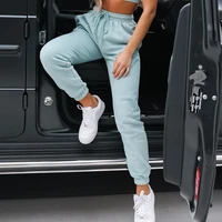 womens fashion casual pants 2021 new high waist stretch jogging lace pure color sports pants sports fitness pants korean style