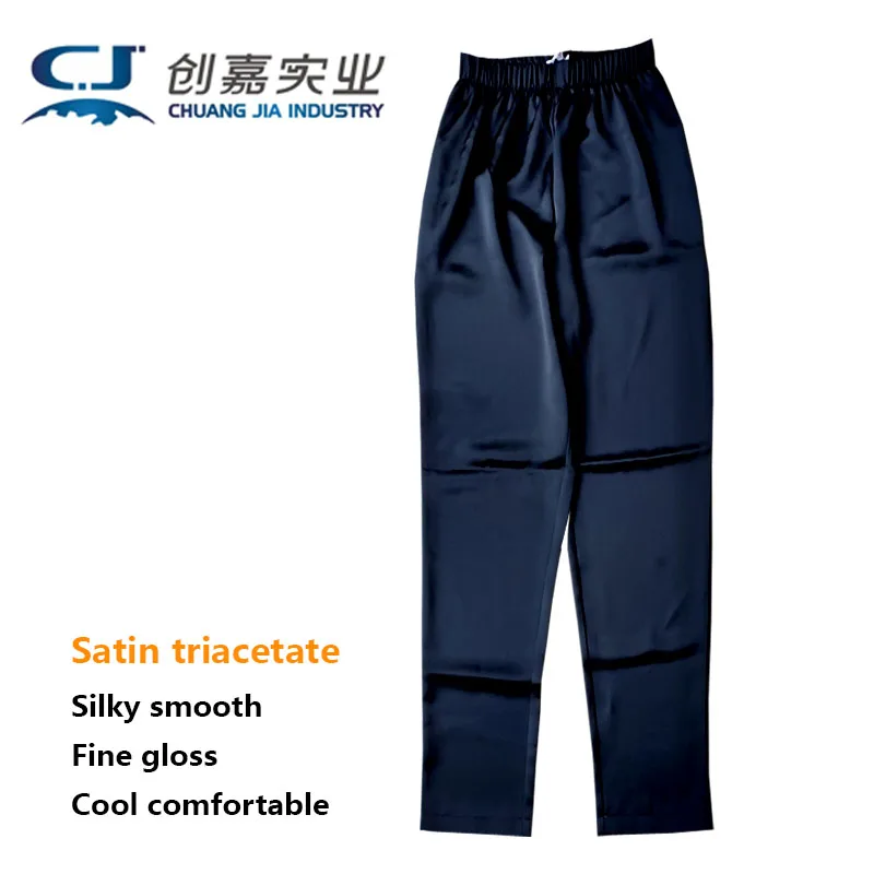 Атласные триацетатные мужские весенне-летние брюки тонкие стильные черные