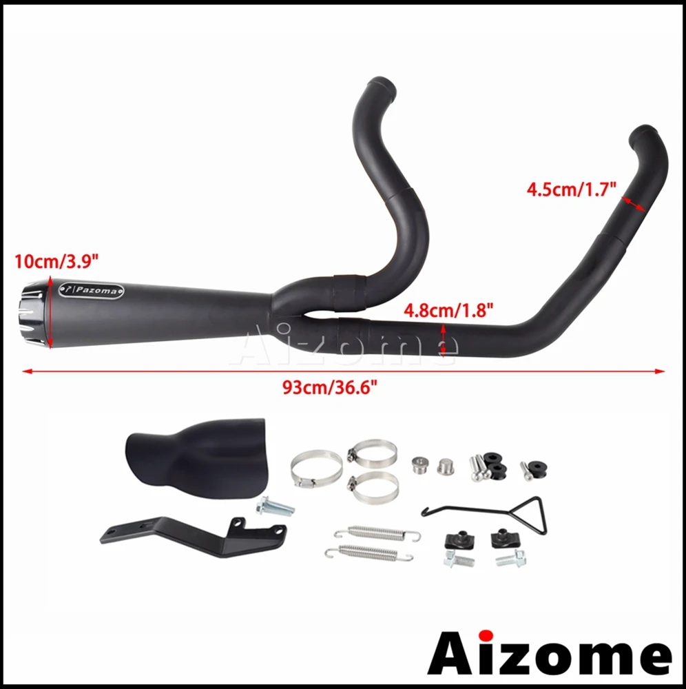 Мотоциклетный глушитель выхлопной трубы 2 в 1 для Harley Softail стандарт FXST Street Bob FXBB FXBBS