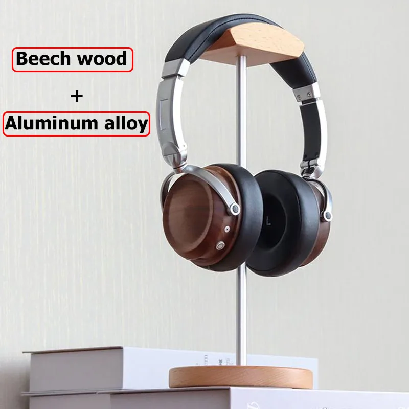 Деревянный подставка для наушников из бука + алюминиевый сплав держатель игровой