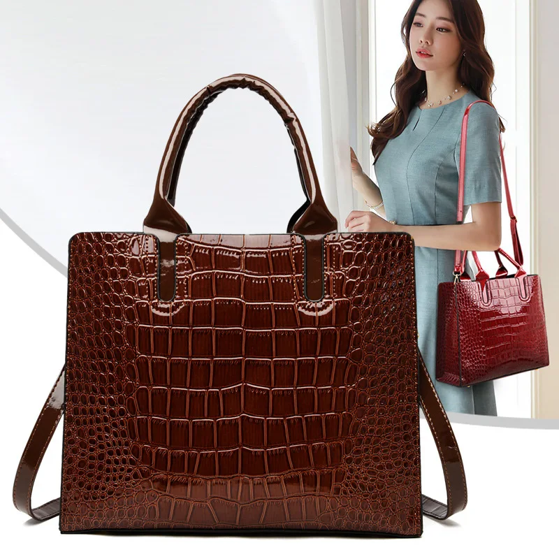 

Шикарный крокодиловый узор Женский, элегантная сумка-тоут в вертикальном и квадратном городском стиле