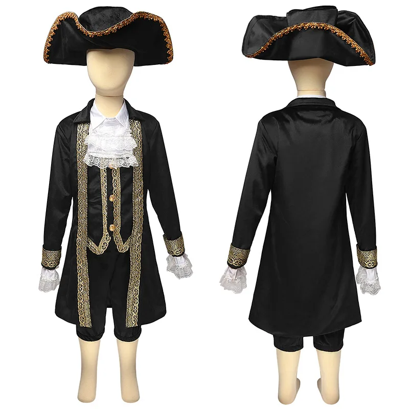 

Одна штука для доставки, Новая Европейская и американская игровая Униформа на Хэллоуин, комплект пиратов для мальчиков, одежда для ролевых игр и Косплея