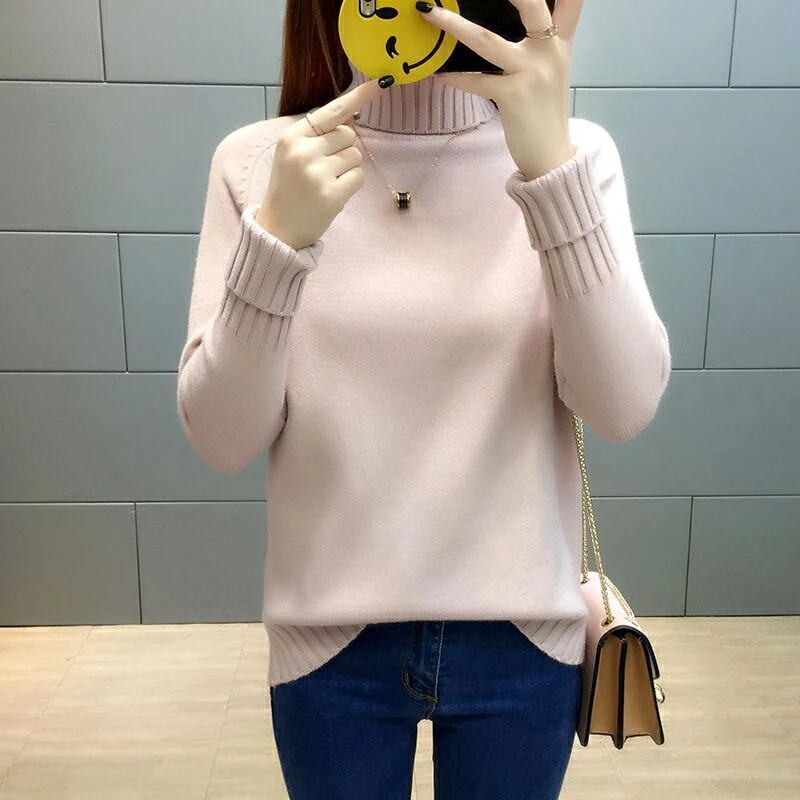 Женский трикотажный пуловер повседневный джемпер с длинным рукавом Осень-зима |